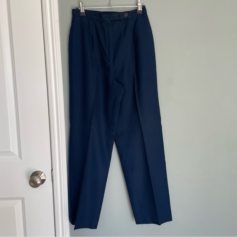 Pendleton Navy High-Waist Straight Leg Trousers